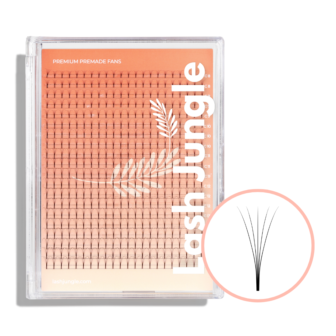 5D Premade Volume Fans Ultra Dark Long Stem