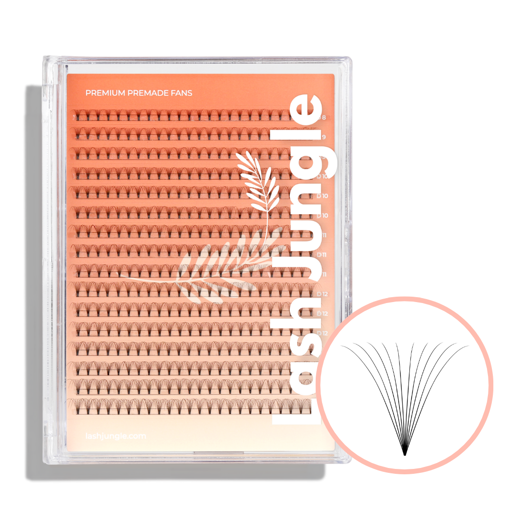 10D Premade Volume Fans Ultra Dark Short Stem