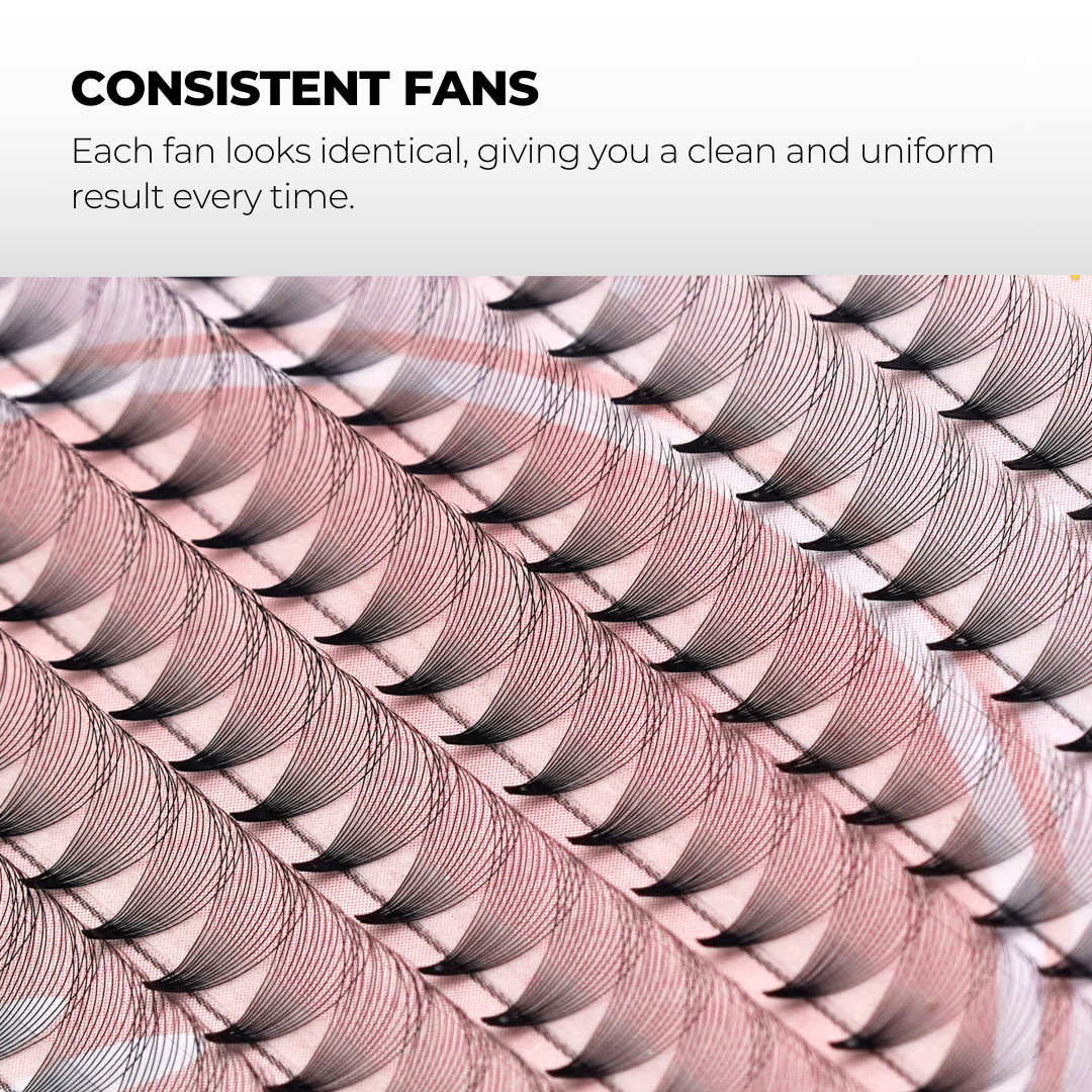 14D Premade Volume Fans Ultra Dark Short Stem