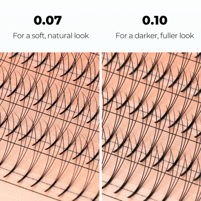 3D Premade Volume Fans Ultra Dark Long Stem