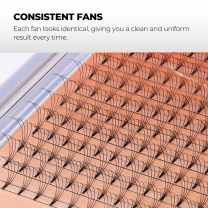 4D Premade Volume Fans Ultra Dark Short Stem