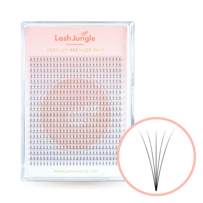 5D Ultra Dark Short Stem Premade Fans Lash Jungle