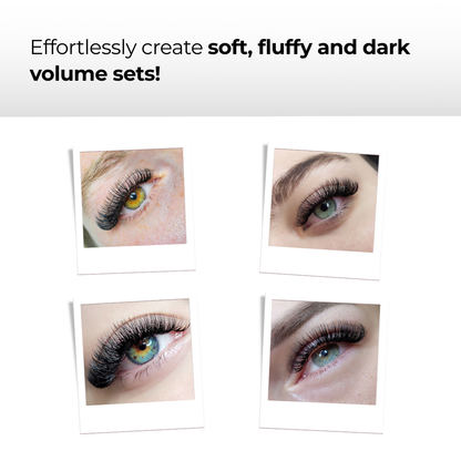 6D Premade Volume Fans Ultra Dark Short Stem