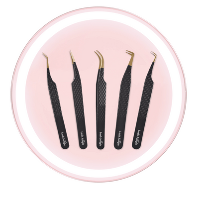 Black Tweezers pack bundle for eyelash extensions