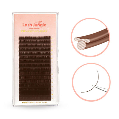 Latte brown flat lashes