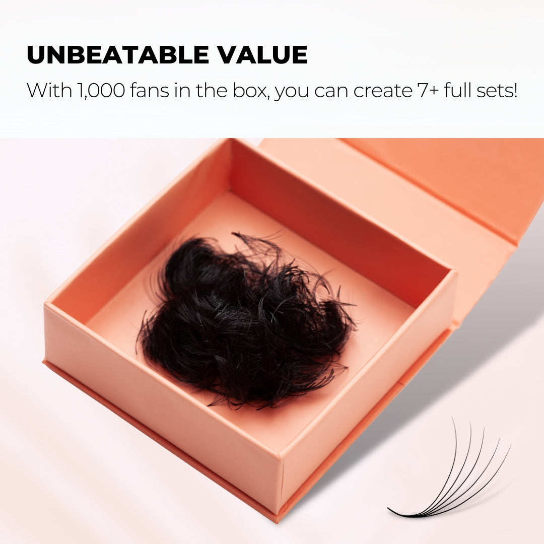 4D Loose Promade Fans - 1000 Premade Volume Lashes Loose fans 