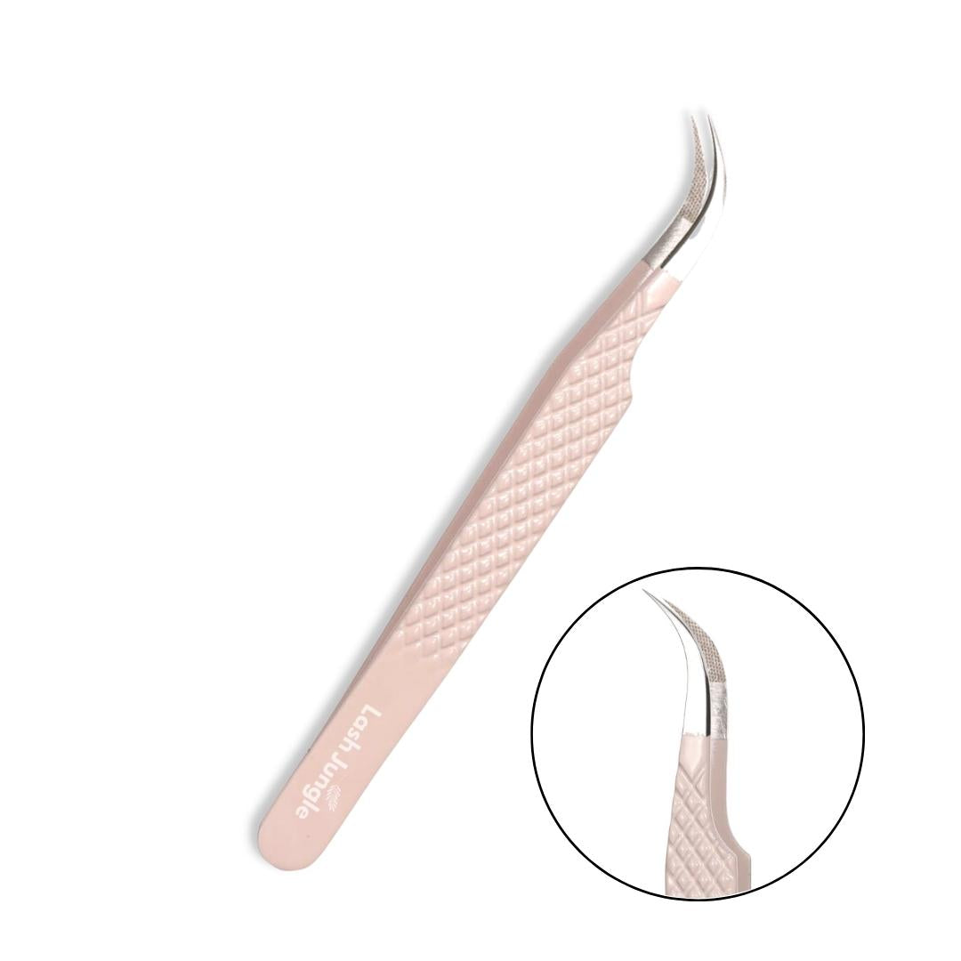 Pink Fibre Tip Lash Tweezers Crane