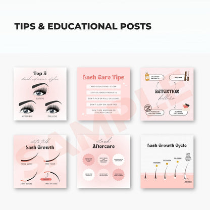 150 Social Media Templates and Captions for Lash Artists