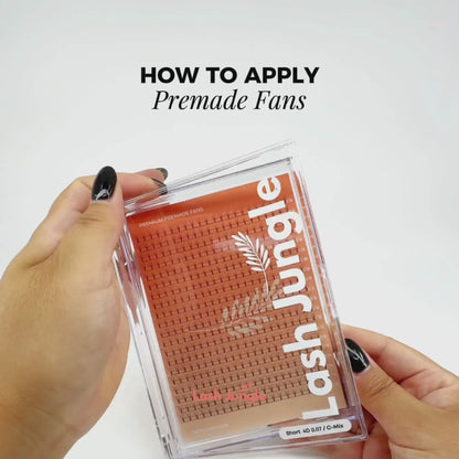 3D Premade Volume Fans Ultra Dark Long Stem