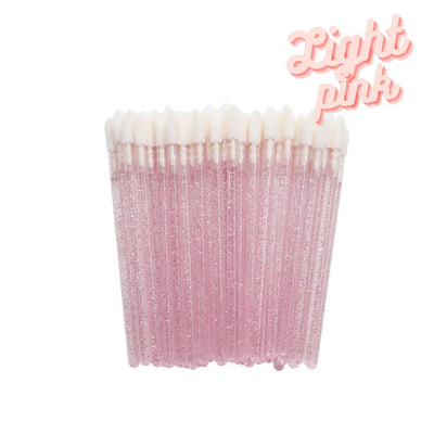 Flocked Applicator Brushes for Eyelash Extension Glitter - Light Pink 
