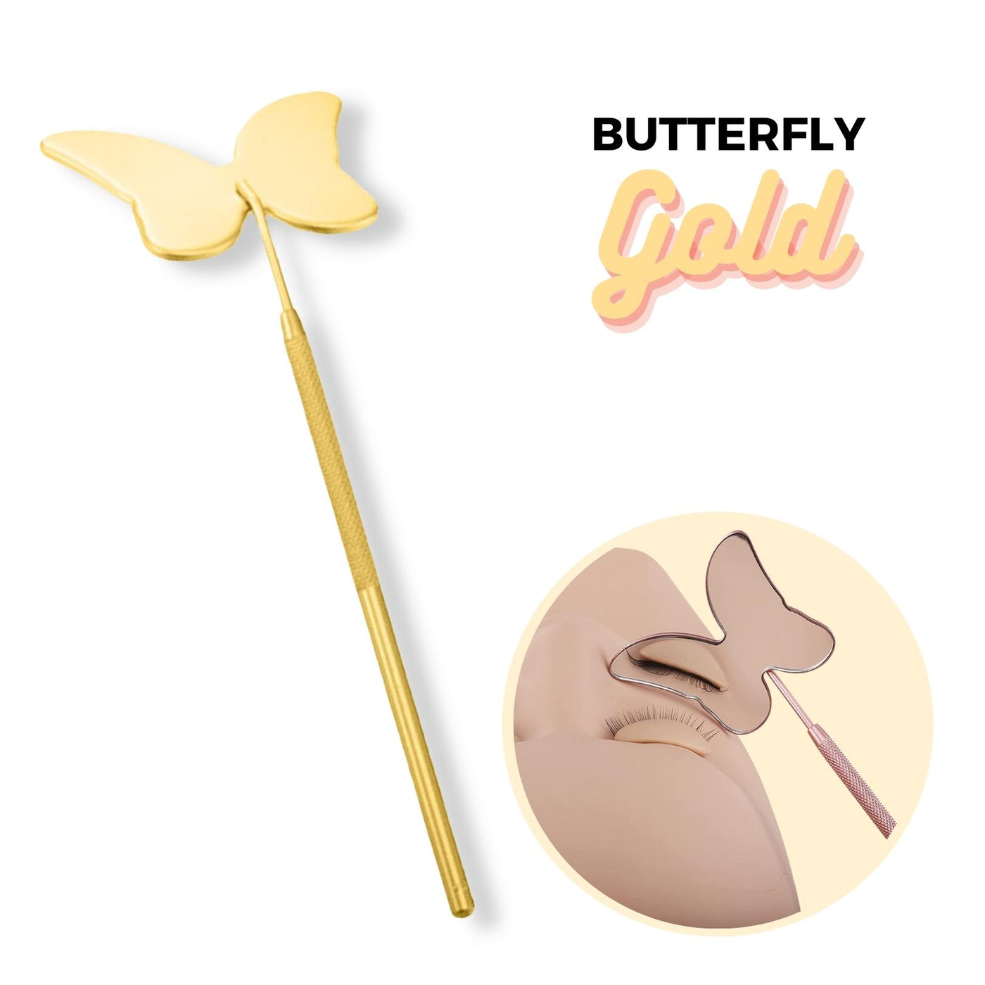 Gold Butterfly Large Lash Mirror for Eyelash Extensions
