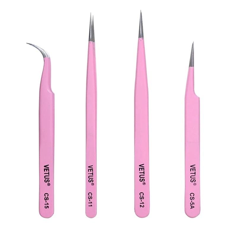 Vetus CS-11 Tweezers for Eyelash Extension Pink 